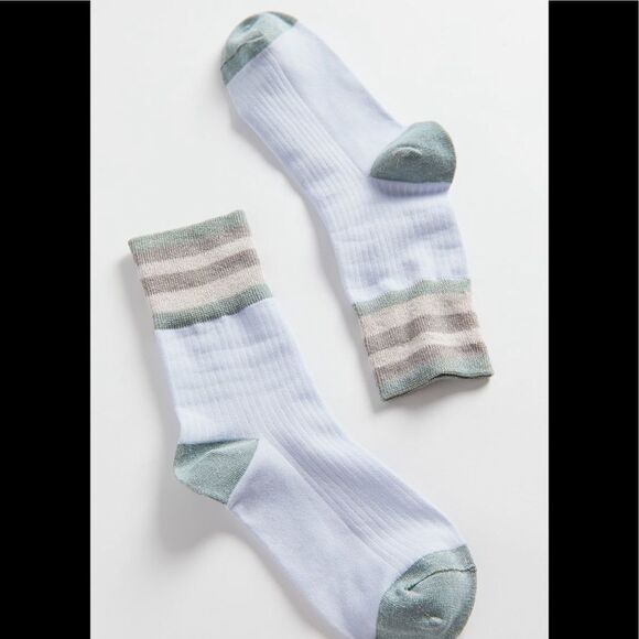 NEW (3) Urban Outfitters Metallic Striped Crew Socks Set of 3 - Picture 2 of 2